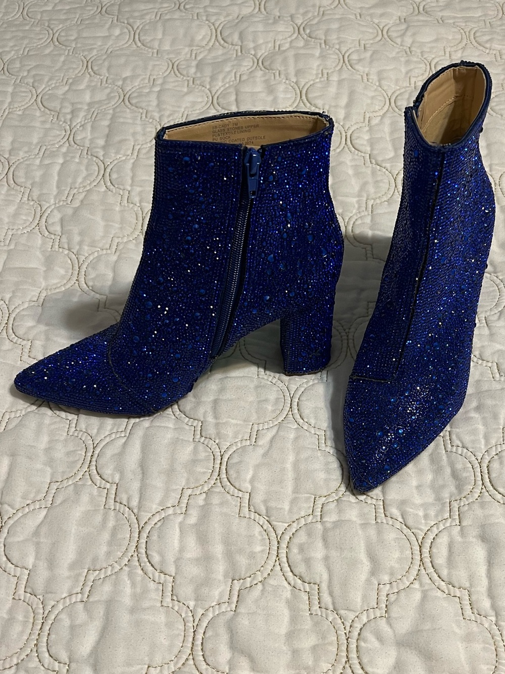 Betsey Johnson Cady Sapphire Rhinestone Booties